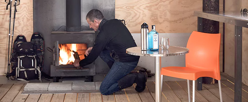 Open Hearth Wood Fireplace Installation in Racine, QC